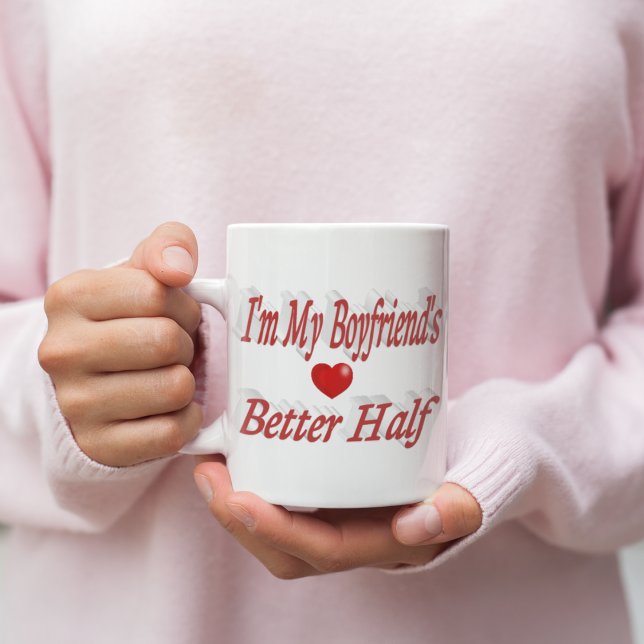 Boyfriend funny quote red text large coffee mug (Creator Uploaded)