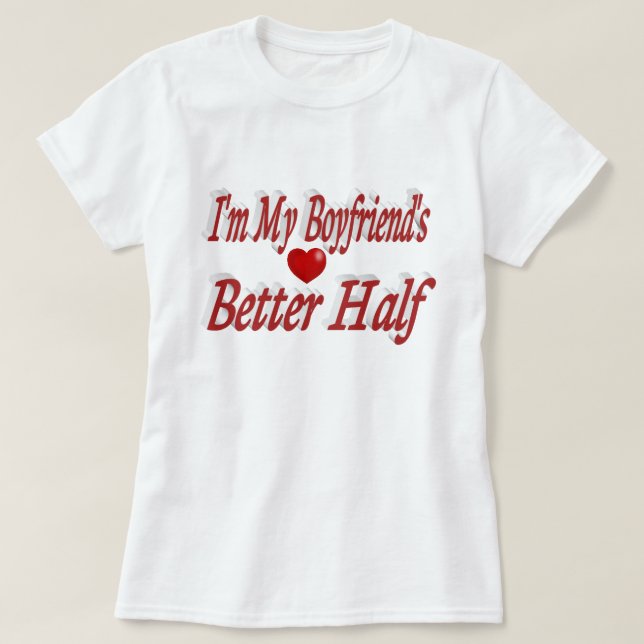 Boyfriend funny quote red text T-Shirt (Design Front)