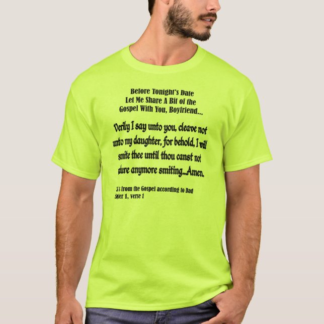 Boyfriend: Hear the Gospel According to Dad T-Shirt (Front)