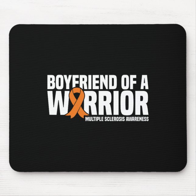 Boyfriend Of A Warrior Ms Multiple Sclerosis Aware Mouse Pad (Front)