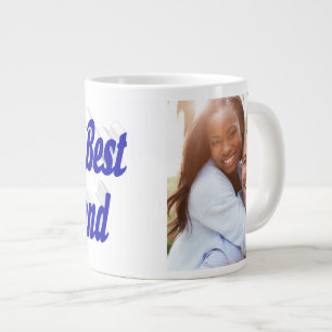 Boyfriend Photo with blue script Large Coffee Mug