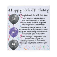 Boyfriend Poem - 18th Birthday