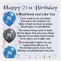 Boyfriend Poem - 21st Birthday