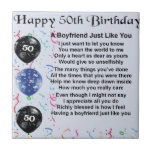 Boyfriend poem 50th birthday tile<br><div class="desc">A great gift for a boyfriend on his 50th birthday</div>