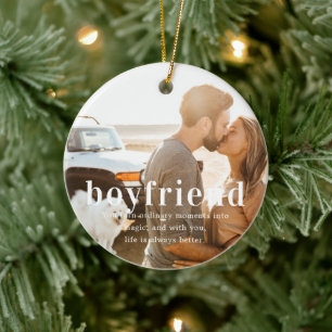 Boyfriend   Sentimental Photo Keepsake Christmas Ceramic Tree Decoration