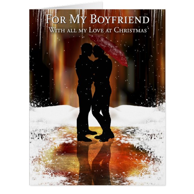 Boyfriend Stylish Holiday Card With Gay Couple (Front)