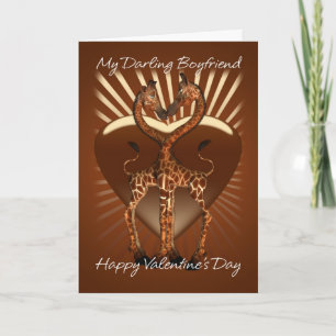 Boyfriend Valentine's Day Card With Giraffes