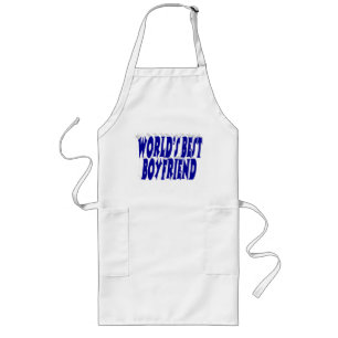 Boyfriend with blue typography long apron