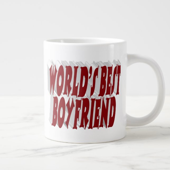 Boyfriend with burgundy half typography large coffee mug (Right)