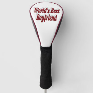 Boyfriend with burgundy script golf head cover