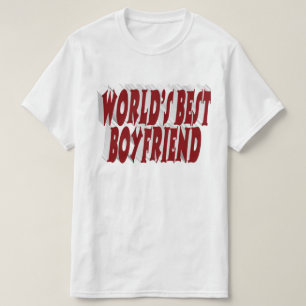 Boyfriend with burgundy typography T-Shirt