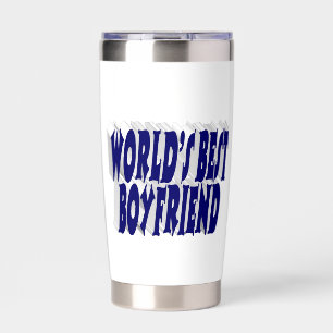 Boyfriend with dark blue half typography insulated tumbler