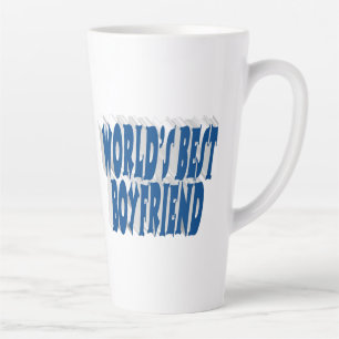 Boyfriend with sea blue text  latte mug