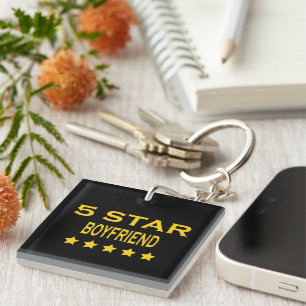 Boyfriends Birthdays Valentines 5 Star Boyfriend Key Ring