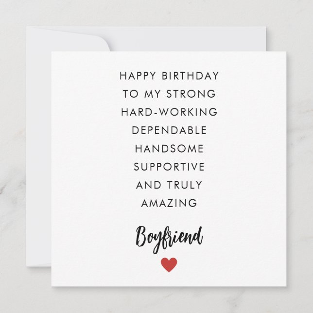 Boyfriend's Poem Birthday Card (Front)