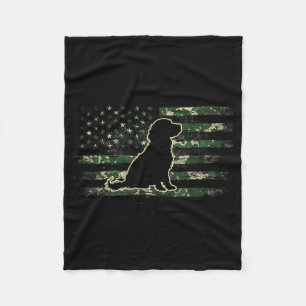 Boykin Spaniel Camouflage American Flag USA Dog Fleece Blanket