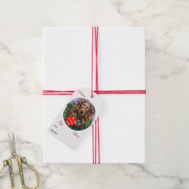 Boykin Spaniel Christmas Gift Tags (With Twine)