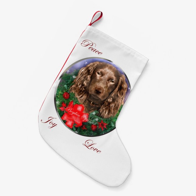 Boykin Spaniel Christmas Small Christmas Stocking (Front (Hanging))
