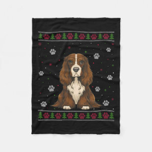 Boykin Spaniel Christmas Sweater Xmas Pet Animal D Fleece Blanket