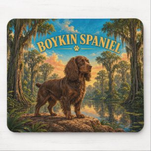 Boykin Spaniel, Congaree Swamp Vintage Watercolor Mouse Pad