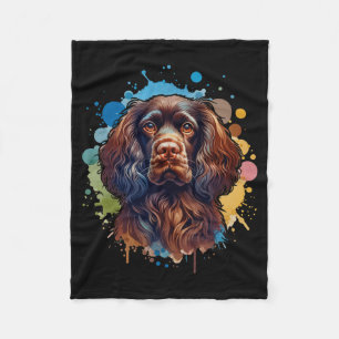 Boykin Spaniel Dog Artwork Comfort Colors Adult He Fleece Blanket