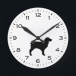 Boykin Spaniel Dog Breed Silhouette Round Clock<br><div class="desc">A fun dog wall clock for the home or office. Makes an original gift for Boykin Spaniel lovers. Check out Jenn’s Doodle World for even more decorative clocks and cute animal themed home decor.</div>