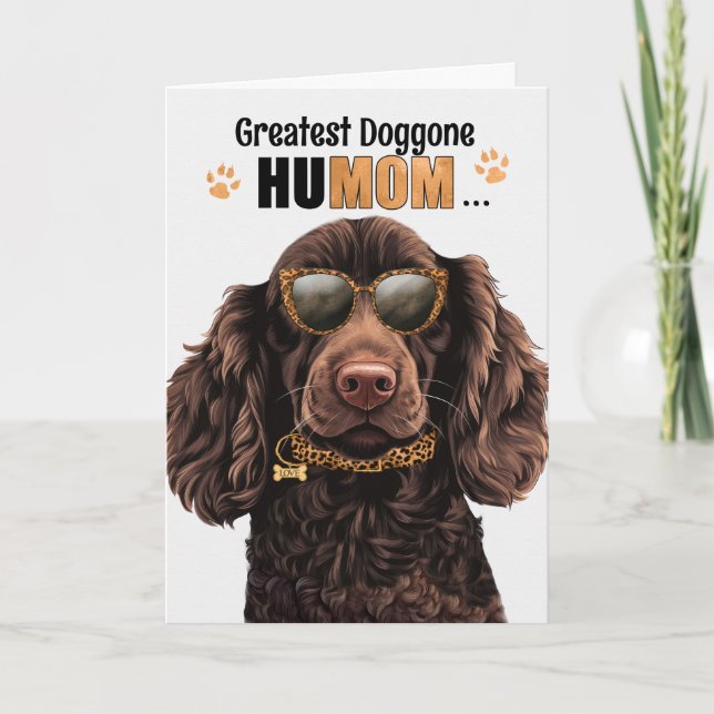 Boykin Spaniel Dog Greatest HuMOM Mother's Day Holiday Card (Front)
