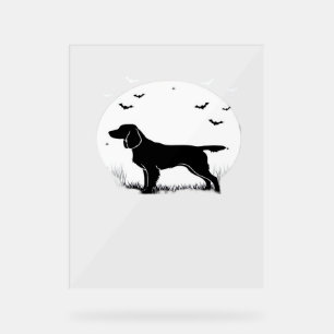 Boykin Spaniel Dog – Halloween Moon Silhouette Cla Acrylic Sign