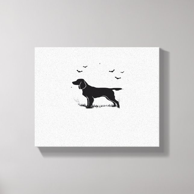 Boykin Spaniel Dog – Halloween Moon Silhouette Cla Canvas Print (Front)