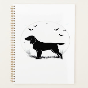 Boykin Spaniel Dog � Halloween Moon Silhouette Cla Planner