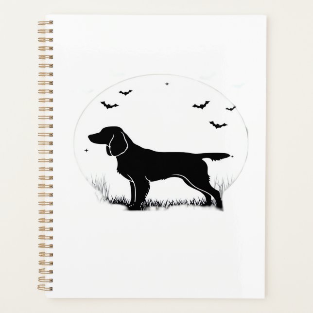Boykin Spaniel Dog � Halloween Moon Silhouette Cla Planner (Front)