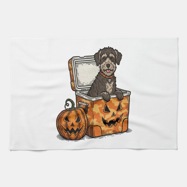 Boykin Spaniel Halloween Tea Towel (Horizontal)