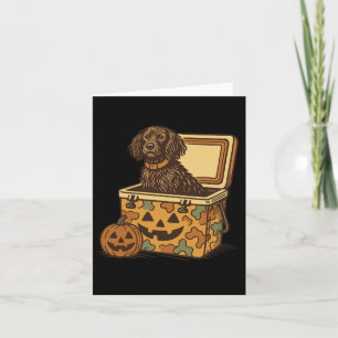 Boykin Spaniel In Camo Cooler Pumpkin Hunting Dog Card