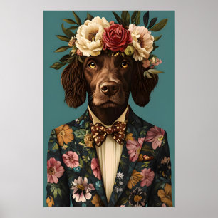 Boykin Spaniel In Suit Poster, Boykin Spaniel Poster