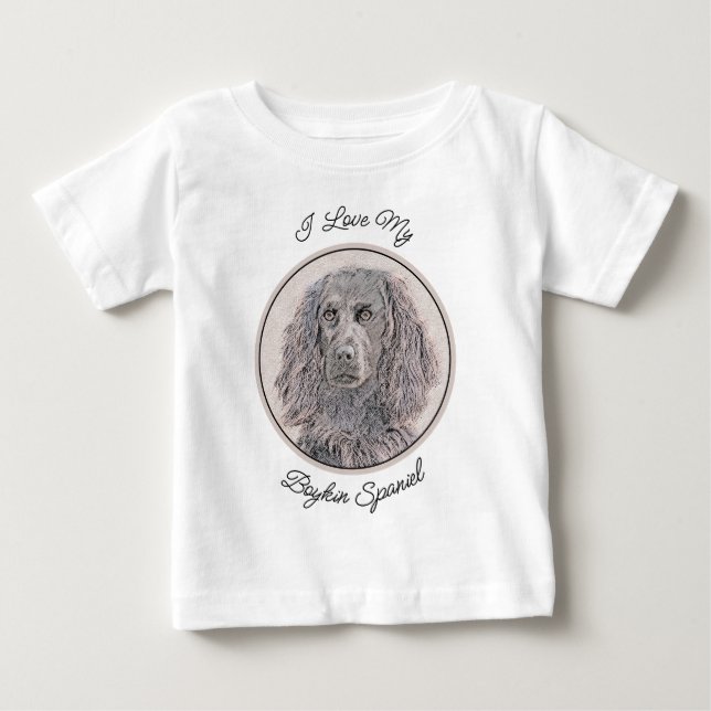 Boykin Spaniel Painting - Cute Original Dog Art Baby T-Shirt (Front)