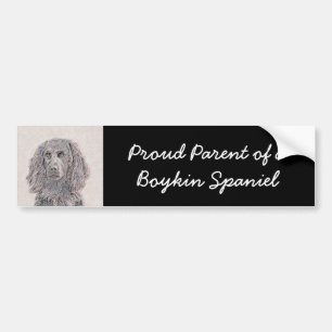 Boykin Spaniel Painting - Cute Original Dog Art Bumper Sticker