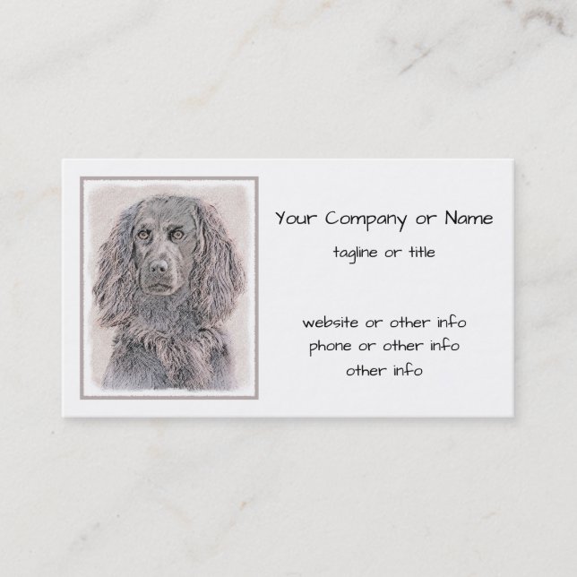 Boykin Spaniel Painting - Cute Original Dog Art Business Card (Front)