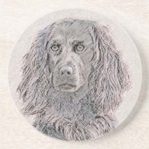 Boykin Spaniel Painting - Cute Original Dog Art Coaster