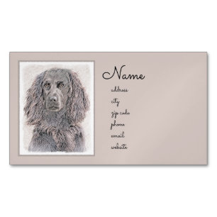 Boykin Spaniel Painting - Cute Original Dog Art Magnetic Business Card