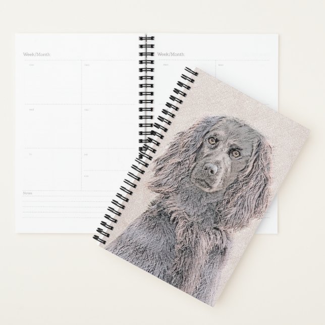 Boykin Spaniel Painting - Cute Original Dog Art Planner (Display)