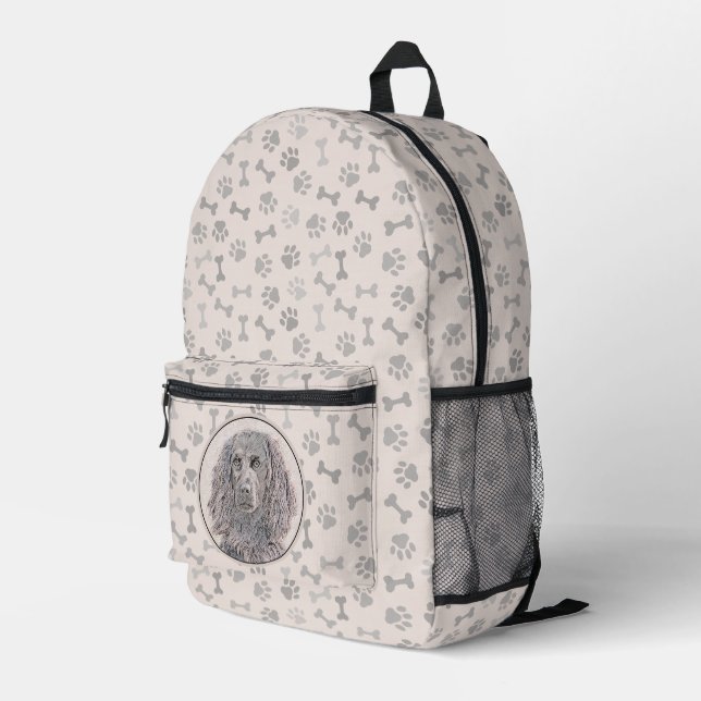 Boykin Spaniel Painting - Cute Original Dog Art Printed Backpack (Back Corner Right)