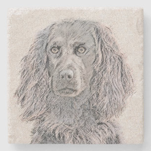 Boykin Spaniel Painting - Cute Original Dog Art Stone Coaster