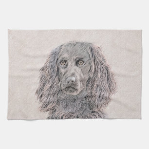 Boykin Spaniel Painting - Cute Original Dog Art Tea Towel