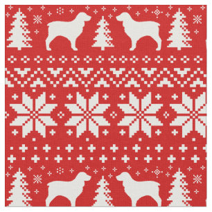 Boykin Spaniel Silhouettes Dogs Christmas Holiday Fabric