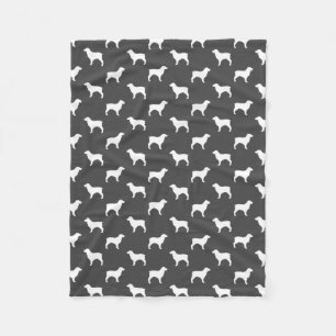 Boykin Spaniel Silhouettes Pattern Fleece Blanket