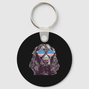 Boykin Spaniel Usa American Flag Dog Sungles 4th O Key Ring