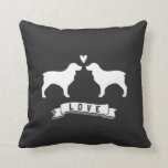 Boykin Spaniels Love - Dog Silhouettes w/ Heart Cushion<br><div class="desc">Boykin Spaniels Love Pillow</div>
