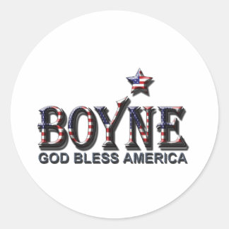 Boyne_Godblessamerica.png Classic Round Sticker