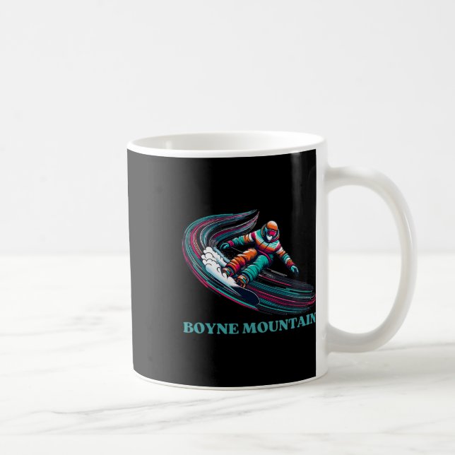 Boyne Mountain Michigan Snowboarding  Coffee Mug (Right)