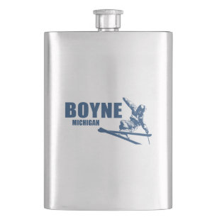Boyne Mountain Resort Michigan Skier Hip Flask